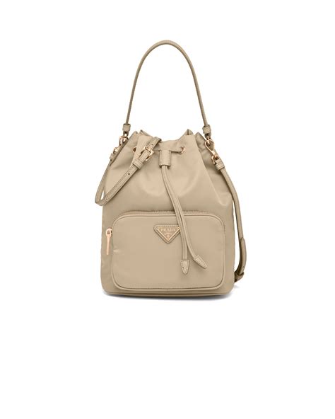 prada nylon bucket bag size